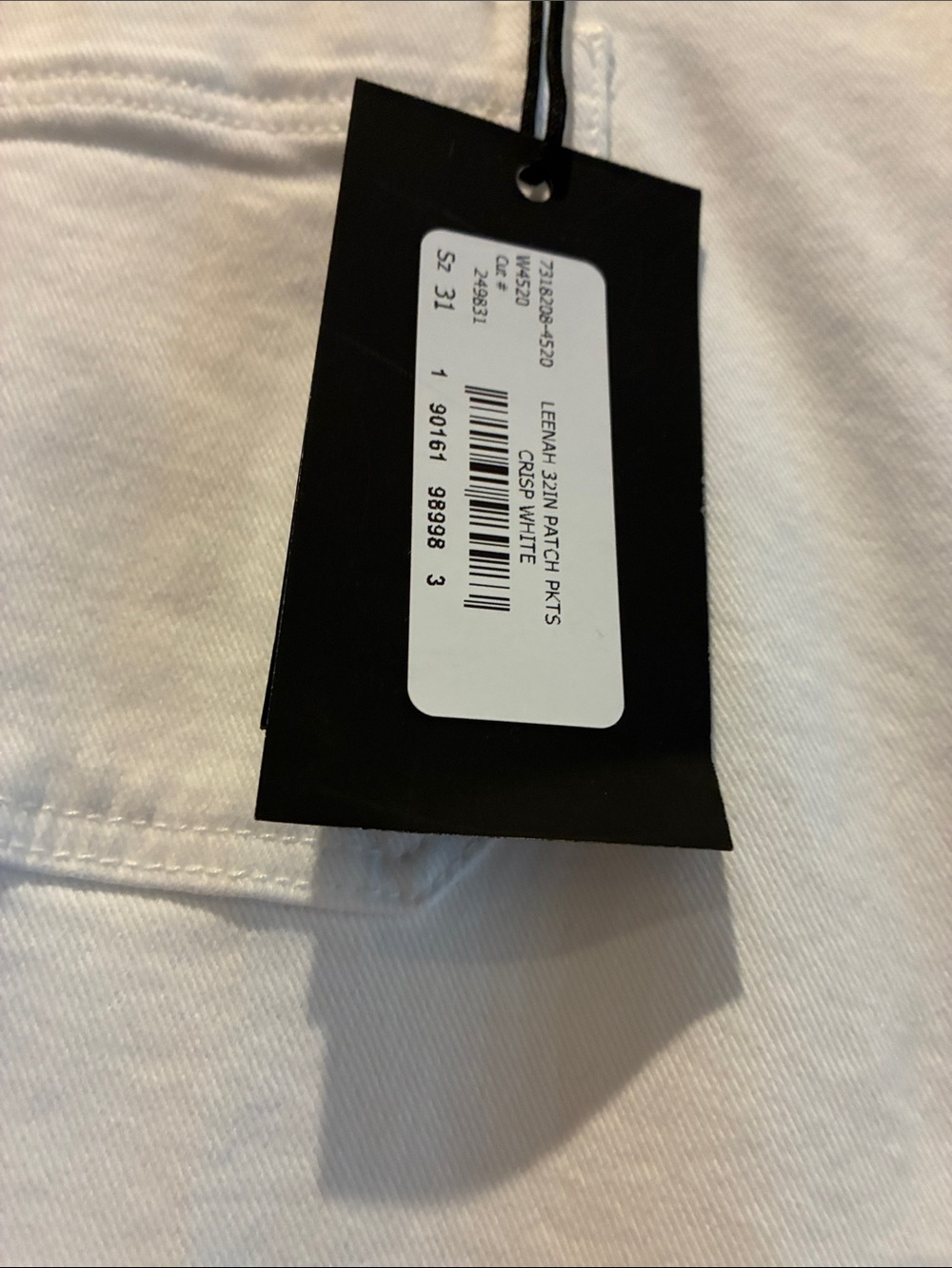 NWT Paige patch pocket white denim jean Leenah flare size 31 - Picture 3 of 5